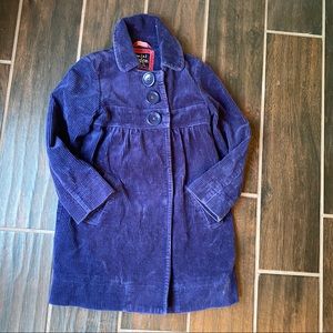 Mini Boden blue corduroy PeaCoat 5-6Y VGUC Girls